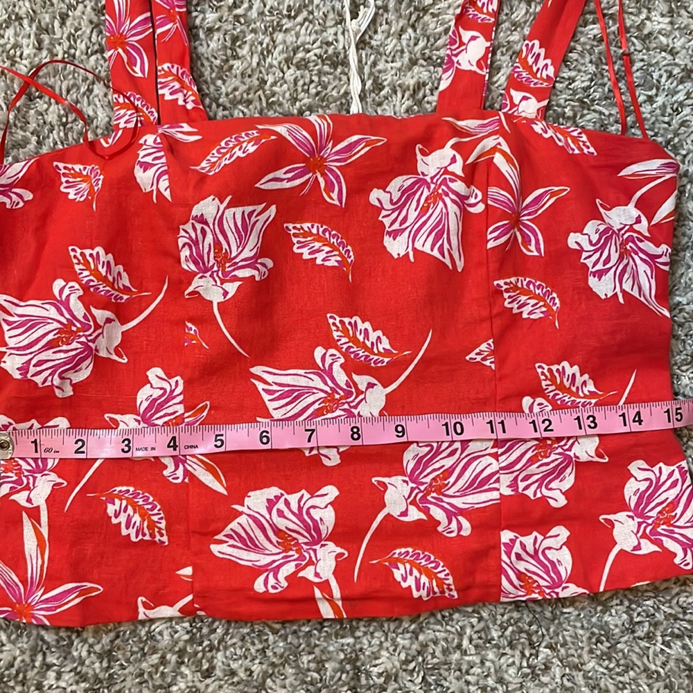 Joie Linen Floral Crop Top - Picture 8 of 9